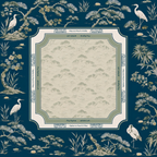 THE HERON GARDEN Navy Blue Mahjong Mat