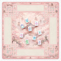HEAVENLY PAVILION Pink Mahjong Mat — American Mahjong Accessories, Mahjong Gift, Table Game Mat, Floral Mahjong Table Mat