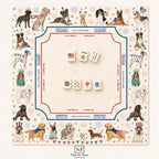 THE PATRIOT PUPS Dog Mahjong Mat — 4th of July Game Night Tile Table Mat, American Mahjong Gift, Mahjong Accessories, Dog Lover Mat