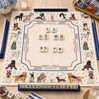 THE PATRIOT PUPS Dog Mahjong Mat — 4th of July Game Night Tile Table Mat, American Mahjong Gift, Mahjong Accessories, Dog Lover Mat