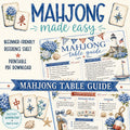 Mahjong Table Guide, 4th of July Mahjong Card, Patriotic Mahjong Card, Preppy Coastal Summer, Beginner Cheat Sheet, Printable PDF Download