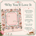 THE ENCHANTED MENAGERIE Floral Mahjong Mat — Folk Art Game Night Tile Table Mat, American Mahjong Gift, Mahjong Accessories, Blush Pink Mat