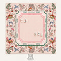 THE ENCHANTED MENAGERIE Floral Mahjong Mat — Folk Art Game Night Tile Table Mat, American Mahjong Gift, Mahjong Accessories, Blush Pink Mat