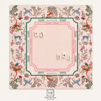 THE ENCHANTED MENAGERIE Floral Mahjong Mat — Folk Art Game Night Tile Table Mat, American Mahjong Gift, Mahjong Accessories, Blush Pink Mat