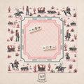 THE COWGIRL TOILE Western Mahjong Mat — Preppy Pink Game Night Tile Table Mat, American Mahjong Gift, Mahjong Accessories, Ivory Pink Mat