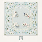 THE DOGWOOD GARDEN Floral Mahjong Mat — Mint Green Game Mat, American Mahjong Accessories, Mahjong Gift, Botanical Mahjong Table Mat