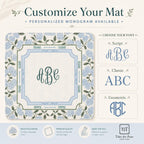 THE HYDRANGEA GARDEN Preppy Floral Mahjong Mat — Blue White Game Night Tile Table Mat, American Mahjong Gift, Mahjong Accessories