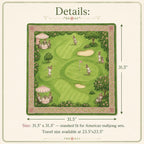 THE GOLF CLUB Preppy Golf Mahjong Mat — Whimsical Game Night Table Mat, Mahjong Gift, Mahjong Accessories, Green Pink Country Club Mat