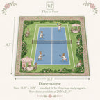 THE PICKLEBALL CLUB Preppy Bunny Mahjong Mat — Whimsical Game Night Table Mat, American Mahjong Gift, Mahjong Accessories, Green Blue Mat