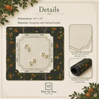 THE MIDNIGHT GROVE Botanical Mahjong Mat — Game Night Tile Table Mat, American Mahjong Gift, Mahjong Accessories, Dark Green Mat