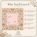 THE LANTERN GARDEN Pink Chinoiserie Mahjong Mat — Preppy Floral Game Night Tile Table Mat, American Mahjong Gift, Mahjong Accessories