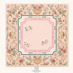 THE LANTERN GARDEN Pink Chinoiserie Mahjong Mat — Preppy Floral Game Night Tile Table Mat, American Mahjong Gift, Mahjong Accessories