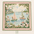 THE SAILING CLUB Preppy Mahjong Mat — Whimsical Game Night Table Mat, American Mahjong Gift, Mahjong Accessories, Coastal Pink Green Mat