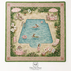 THE GOLF CLUB Preppy Golf Mahjong Mat — Whimsical Game Night Table Mat, Mahjong Gift, Mahjong Accessories, Green Pink Country Club Mat