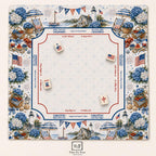 THE NANTUCKET SUMMER Preppy Coastal Mahjong Mat — 4th of July Game Night Table Mat, Mahjong Gift, Mahjong Accessories, Red White Blue Mat