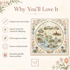 THE CAPITAL GARDEN Mahjong Mat — Floral Map Mat, Game Night Tile Table Mat, American Mahjong Gift, Mahjong Accessories, Preppy Map Mat