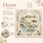 THE CAPITAL GARDEN Mahjong Mat — Floral Map Mat, Game Night Tile Table Mat, American Mahjong Gift, Mahjong Accessories, Preppy Map Mat