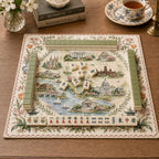 THE CAPITAL GARDEN Mahjong Mat — Floral Map Mat, Game Night Tile Table Mat, American Mahjong Gift, Mahjong Accessories, Preppy Map Mat