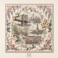 The NEW YORK Garden NYC Floral Mahjong Mat — Brooklyn Bridge Game Night Tile Table Mat, American Mahjong Gift, Mahjong Accessories