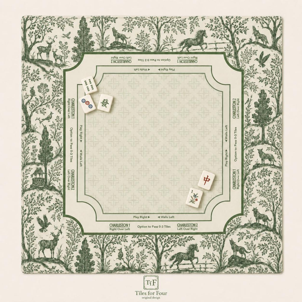 FOREST & FABLE Green Mahjong Mat — Game Night Tile Table Mat, American Mahjong Accessories, Mahjong Gift, Mahjong Gift