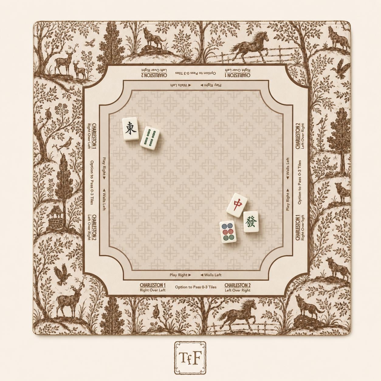 FOREST & FABLE Green Mahjong Mat — Game Night Tile Table Mat, American Mahjong Accessories, Mahjong Gift, Mahjong Gift