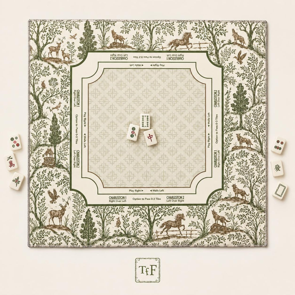 FOREST & FABLE Brown Mahjong Mat — Game Night Tile Table Mat, American Mahjong Accessories, Mahjong Gift, Mahjong Gift