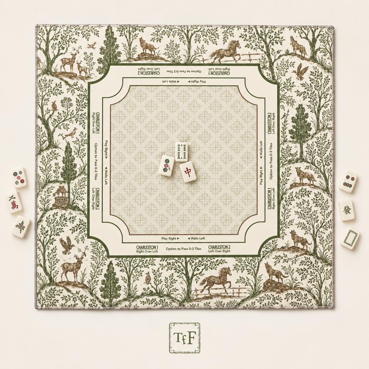 FOREST & FABLE Brown Mahjong Mat — Game Night Tile Table Mat, American Mahjong Accessories, Mahjong Gift, Mahjong Gift