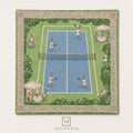 THE PICKLEBALL CLUB Preppy Bunny Mahjong Mat — Whimsical Game Night Table Mat, American Mahjong Gift, Mahjong Accessories, Green Blue Mat