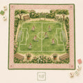THE SOCCER CLUB Preppy Bunny Mahjong Mat — Whimsical Game Night Table Mat, American Mahjong Gift, Mahjong Accessories, Green Pink Soccer Mat