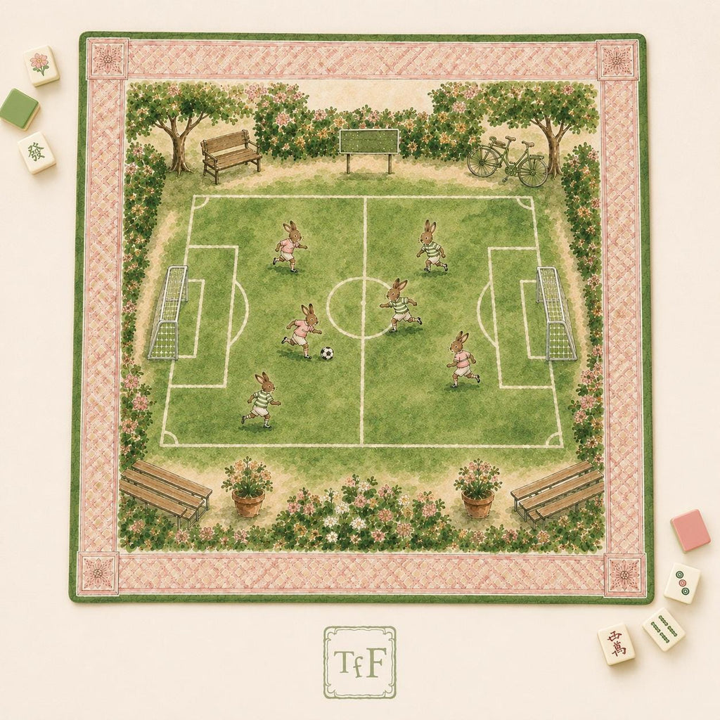 THE GOLF CLUB Preppy Golf Mahjong Mat — Whimsical Game Night Table Mat, Mahjong Gift, Mahjong Accessories, Green Pink Country Club Mat