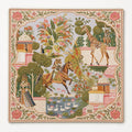 THE ROYAL COURT Mughal Art Mahjong Mat — Chinoiserie Floral GameTable Mat, American Mahjong Gift, Mahjong Accessories, Pink Gold Animal Mat