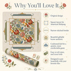THE JACOBEAN GARDEN Chinoiserie Mahjong Mat — Floral Game Table Mat, American Mahjong Gift, Mahjong Accessories, Botanical Maximalist Mat